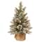2ft. Pre-lit Glittery Bristle® Pine & Burlap Artificial Christmas Tree, Warm White LED Lights
